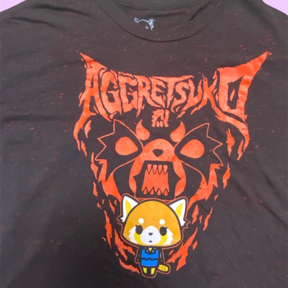 Aggretsuko Sanrio Black and Red T Shirt